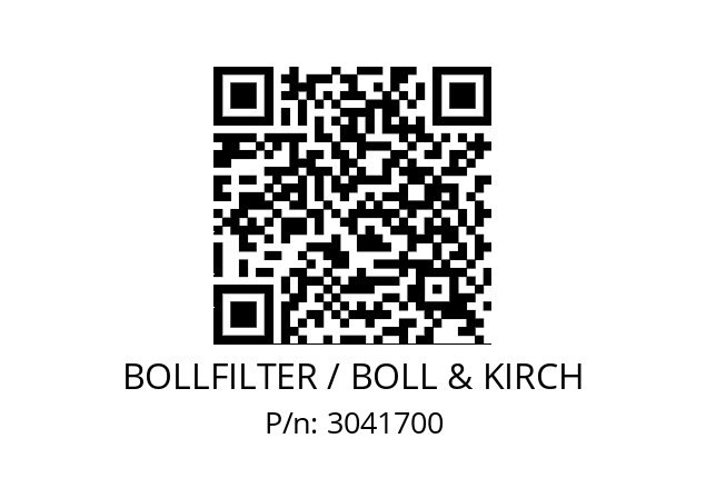   BOLLFILTER / BOLL & KIRCH 3041700