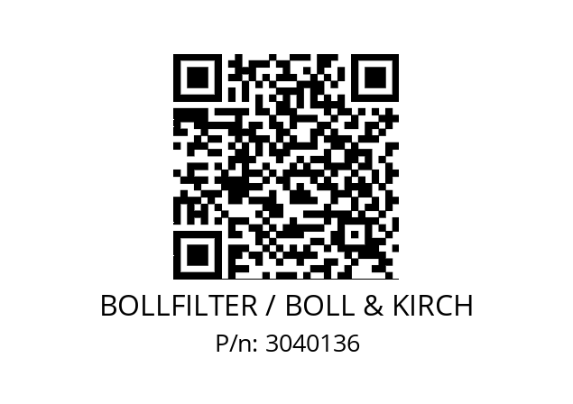   BOLLFILTER / BOLL & KIRCH 3040136