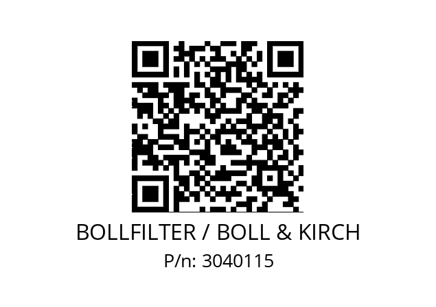   BOLLFILTER / BOLL & KIRCH 3040115