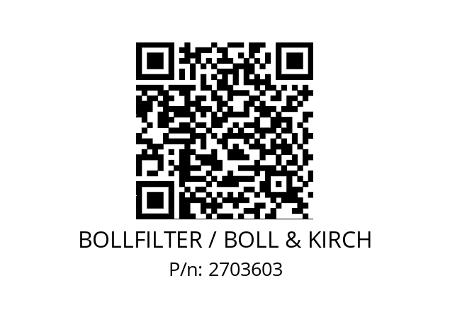   BOLLFILTER / BOLL & KIRCH 2703603