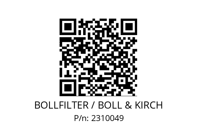   BOLLFILTER / BOLL & KIRCH 2310049