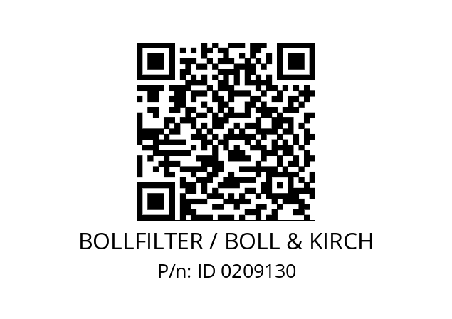   BOLLFILTER / BOLL & KIRCH ID 0209130