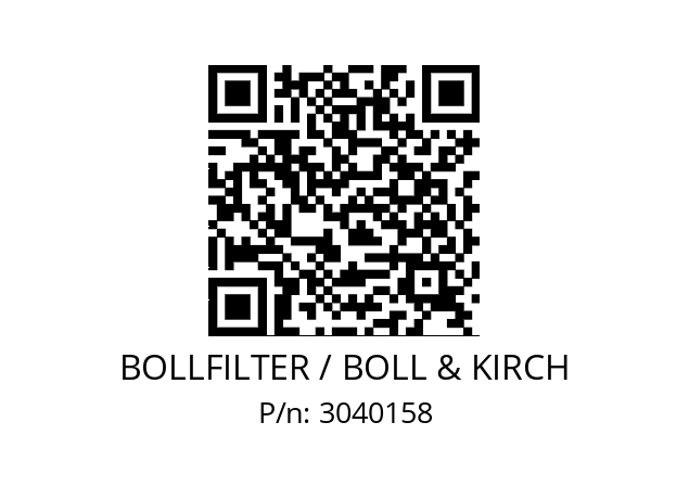   BOLLFILTER / BOLL & KIRCH 3040158