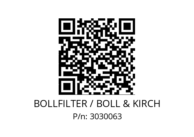   BOLLFILTER / BOLL & KIRCH 3030063