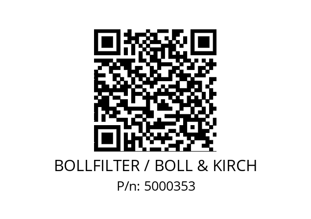   BOLLFILTER / BOLL & KIRCH 5000353