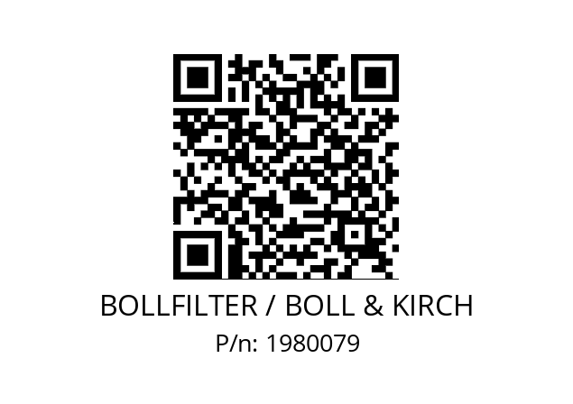   BOLLFILTER / BOLL & KIRCH 1980079