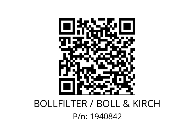   BOLLFILTER / BOLL & KIRCH 1940842