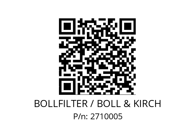   BOLLFILTER / BOLL & KIRCH 2710005