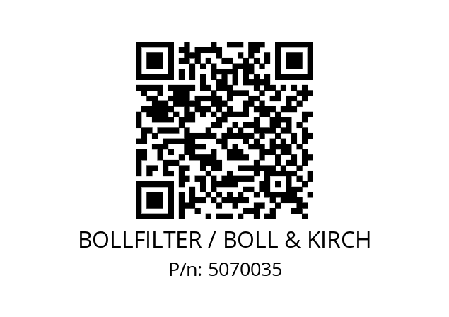   BOLLFILTER / BOLL & KIRCH 5070035