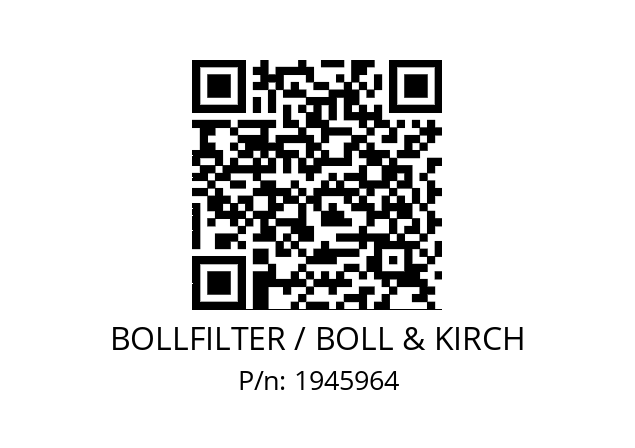   BOLLFILTER / BOLL & KIRCH 1945964