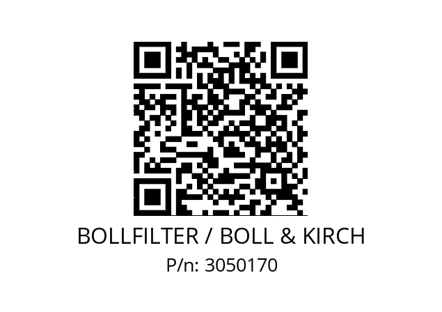   BOLLFILTER / BOLL & KIRCH 3050170