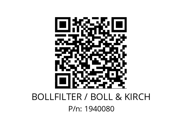   BOLLFILTER / BOLL & KIRCH 1940080