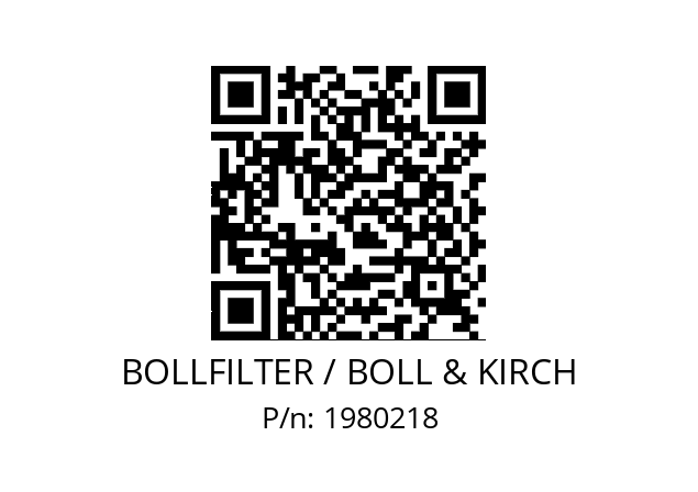   BOLLFILTER / BOLL & KIRCH 1980218