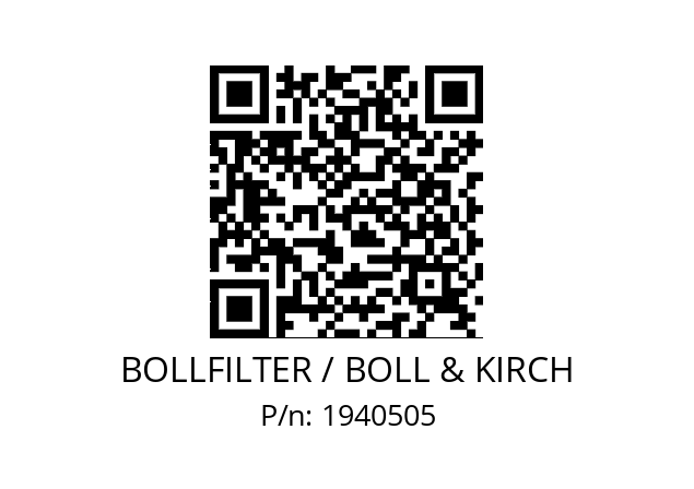   BOLLFILTER / BOLL & KIRCH 1940505