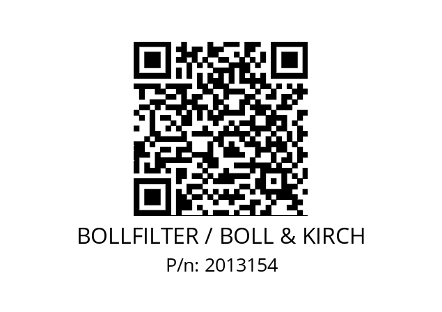   BOLLFILTER / BOLL & KIRCH 2013154