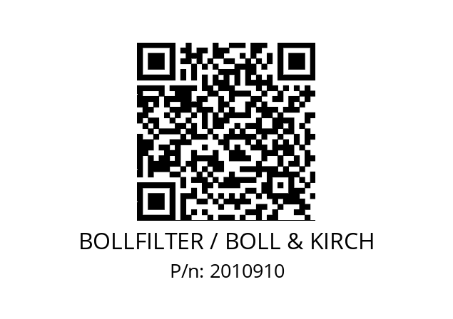   BOLLFILTER / BOLL & KIRCH 2010910