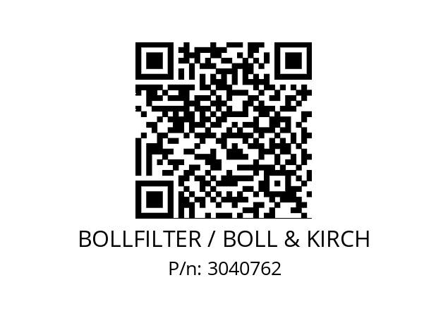   BOLLFILTER / BOLL & KIRCH 3040762