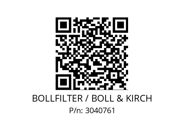   BOLLFILTER / BOLL & KIRCH 3040761