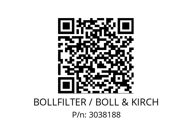   BOLLFILTER / BOLL & KIRCH 3038188