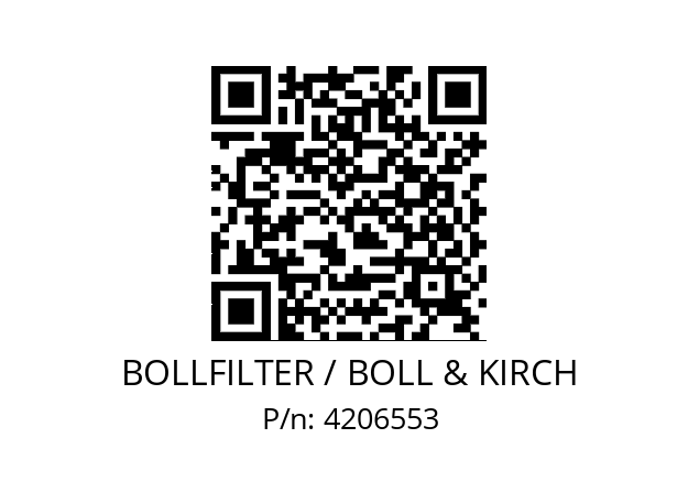   BOLLFILTER / BOLL & KIRCH 4206553