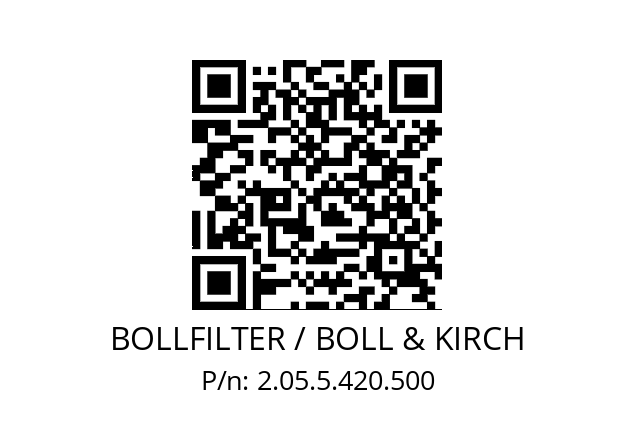   BOLLFILTER / BOLL & KIRCH 2.05.5.420.500