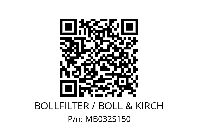   BOLLFILTER / BOLL & KIRCH MB032S150