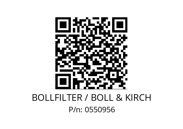   BOLLFILTER / BOLL & KIRCH 0550956