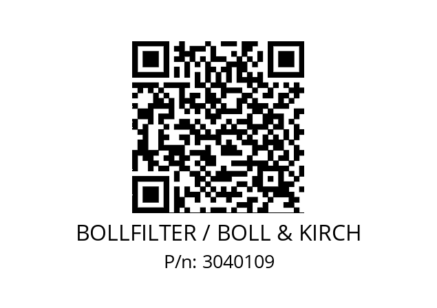   BOLLFILTER / BOLL & KIRCH 3040109