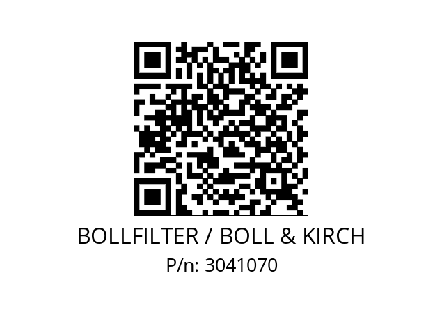   BOLLFILTER / BOLL & KIRCH 3041070