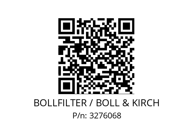   BOLLFILTER / BOLL & KIRCH 3276068