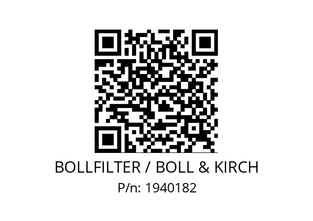   BOLLFILTER / BOLL & KIRCH 1940182