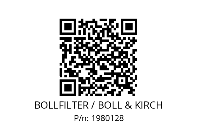   BOLLFILTER / BOLL & KIRCH 1980128