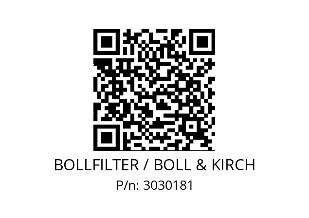   BOLLFILTER / BOLL & KIRCH 3030181