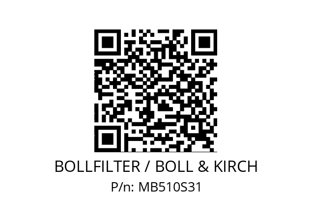   BOLLFILTER / BOLL & KIRCH MB510S31