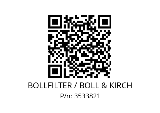   BOLLFILTER / BOLL & KIRCH 3533821