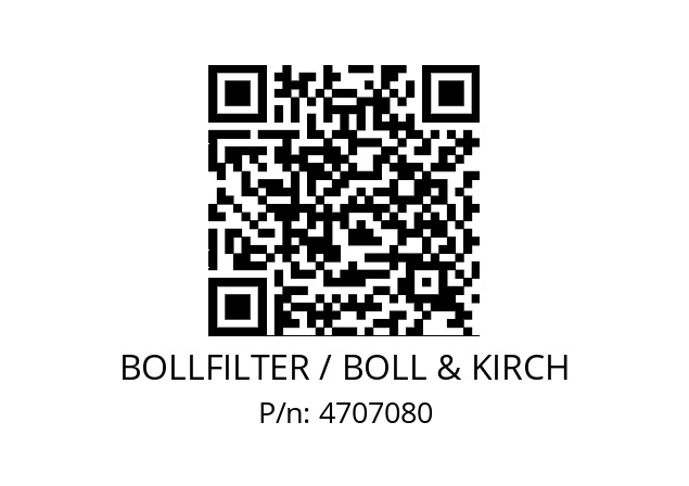   BOLLFILTER / BOLL & KIRCH 4707080