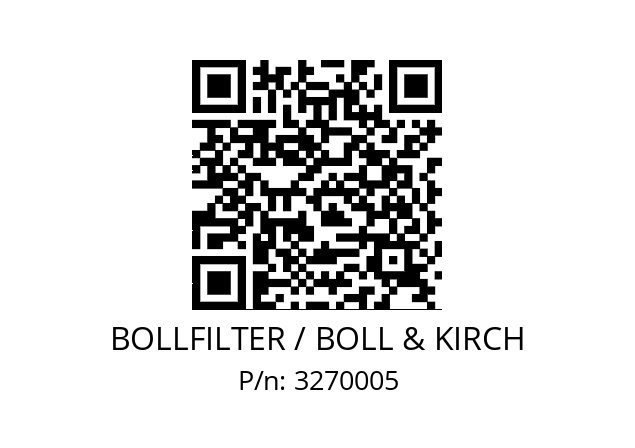   BOLLFILTER / BOLL & KIRCH 3270005