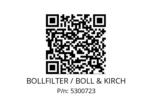   BOLLFILTER / BOLL & KIRCH 5300723