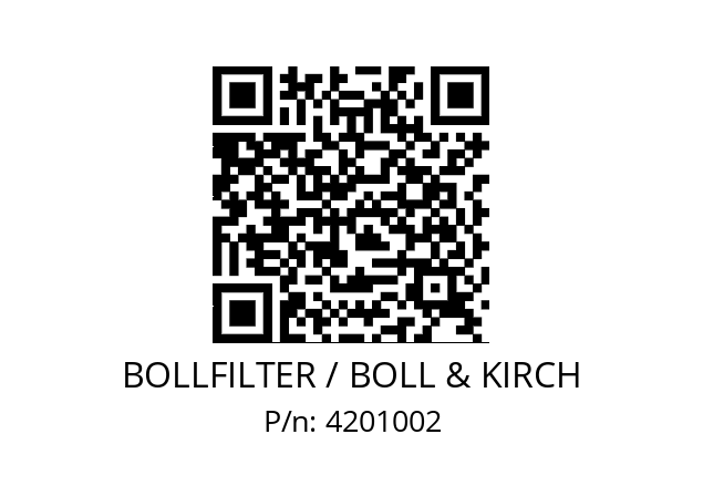   BOLLFILTER / BOLL & KIRCH 4201002