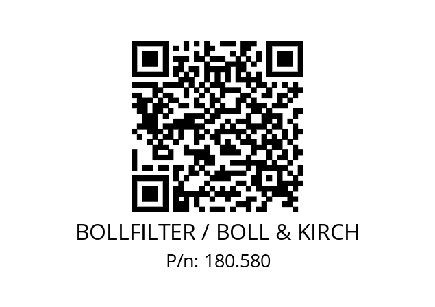   BOLLFILTER / BOLL & KIRCH 180.580