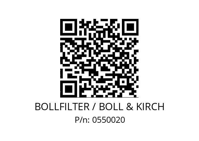   BOLLFILTER / BOLL & KIRCH 0550020