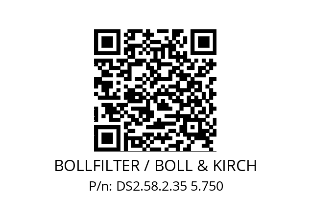   BOLLFILTER / BOLL & KIRCH DS2.58.2.35 5.750