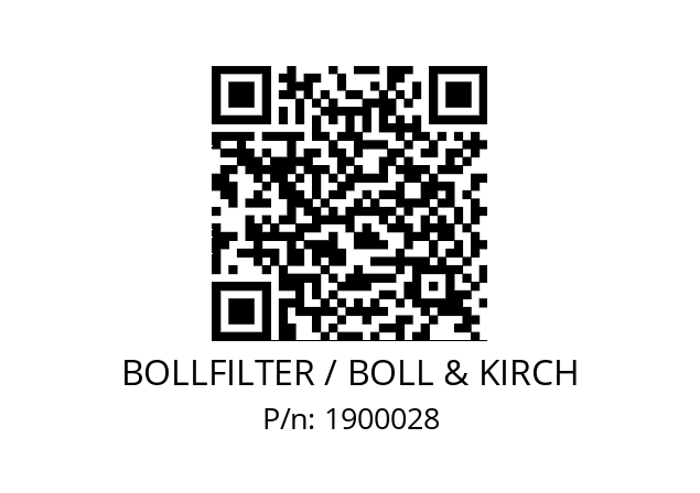   BOLLFILTER / BOLL & KIRCH 1900028