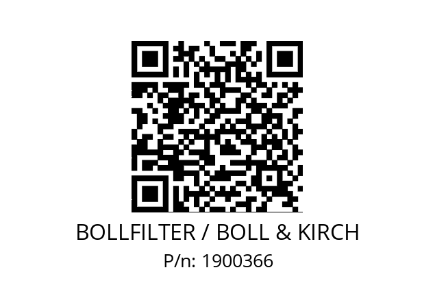   BOLLFILTER / BOLL & KIRCH 1900366