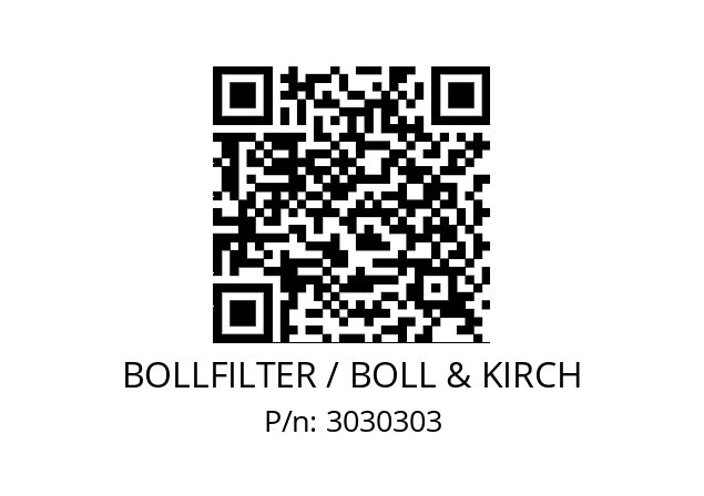   BOLLFILTER / BOLL & KIRCH 3030303