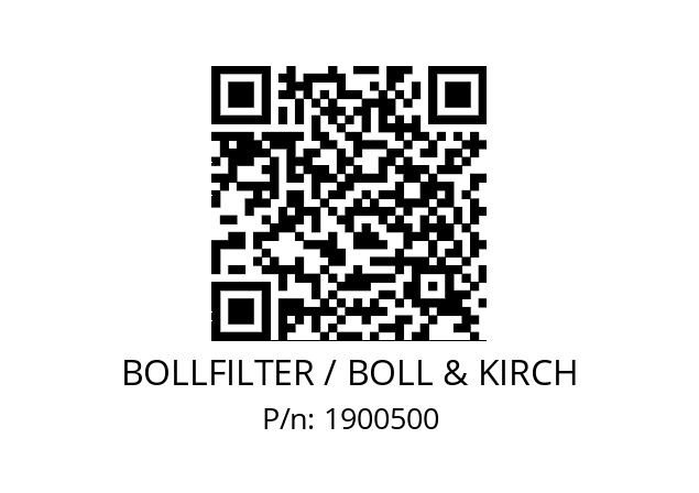   BOLLFILTER / BOLL & KIRCH 1900500