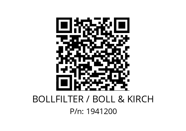   BOLLFILTER / BOLL & KIRCH 1941200