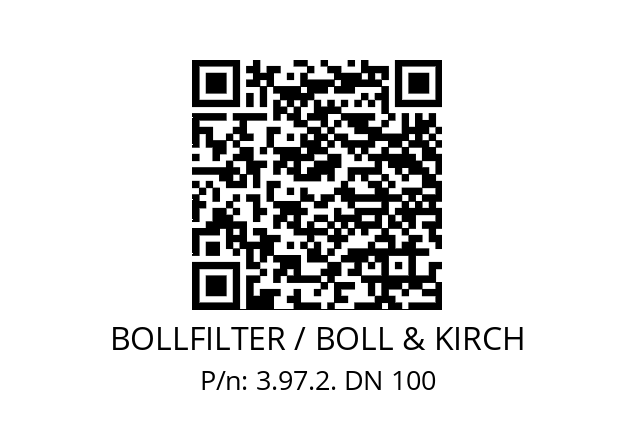   BOLLFILTER / BOLL & KIRCH 3.97.2. DN 100