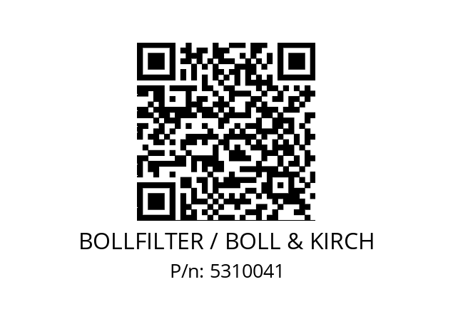   BOLLFILTER / BOLL & KIRCH 5310041