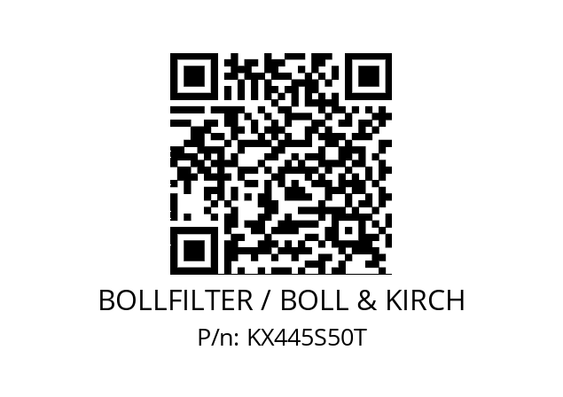   BOLLFILTER / BOLL & KIRCH KX445S50T